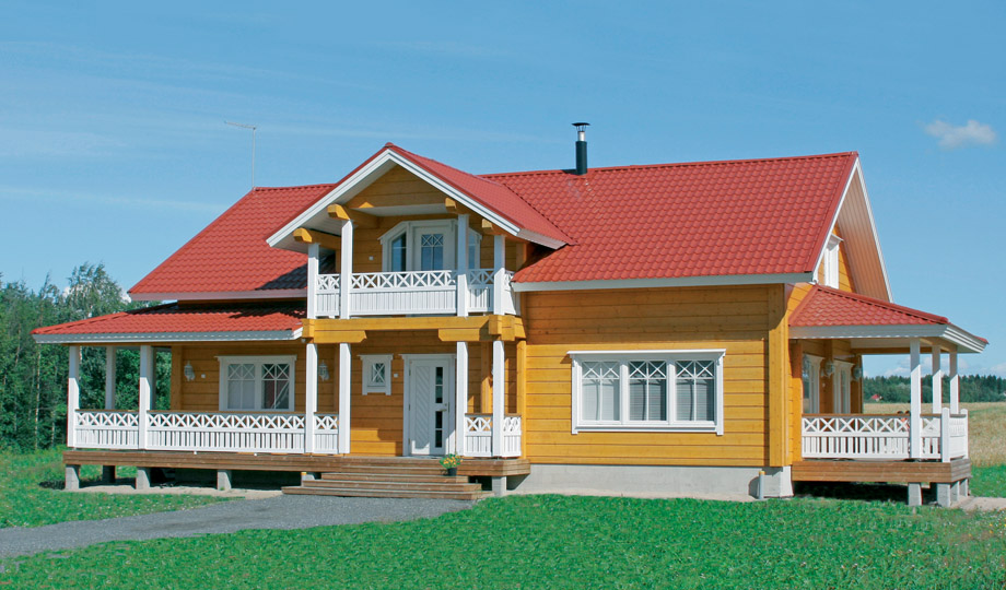 Проект HUVIKUMPU 214 ✫ дом со вторым светом, с балконом, с террасой и сауной ✫ Планировка и фото