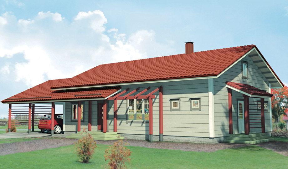 Проект AAPO 149 ✫ дом с гаражом, с террасой и сауной ✫ Планировка и фото